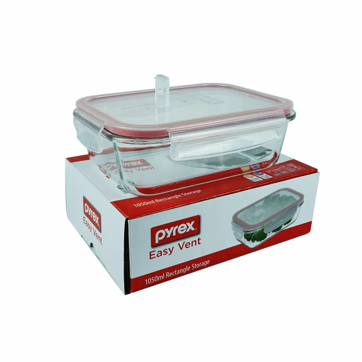 PYREX%20Easy%20Vent%201050ml%20Rectangular%20Glass%20Food%20Storage%20Container%20w/%20Airtight%20Leak-proof%20BPA-free%20Lid%20-%20Image%204