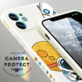 Hontinga for iPhone X / XS Case Side Design Phone Cover Moon Space Astronaut Cover Square Edge Pattern Liquid Silicone Trend Case. 
