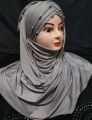 Modern Ready to wear  Gray parls hijab. 