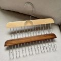 Multifunctional Wood Hanger  8 Hooks Underwear Scarf Sling Tie Storage Rack  Household Dormitory Clothes Drying Hangers  Wardrobe Organizer Accessories. 
