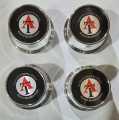 SET OF 4 AT Logo Car Wheel Center Caps Premium Quality 5.72 cm - 2.25 Inches Shining Chrome. 