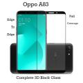 Oppo A83 Black Complete Full Screen Edge to edge Tempered Glass Protector 3D For Oppo A83. 