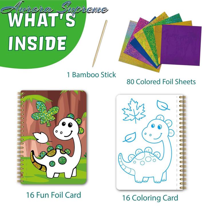 Princess Foil Art Set Princess Animal Foil Art Kit Fun Diy Craft Activity Book for Kids Perfect Birthday or Christmas Gift for Boys Girls Glitter Foil Craft Set