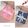 1Pc Package Engagement Ring Box Compact Display Case Velvet Interior Earrings Box Bow Design Square Box Necklace Holder for. 