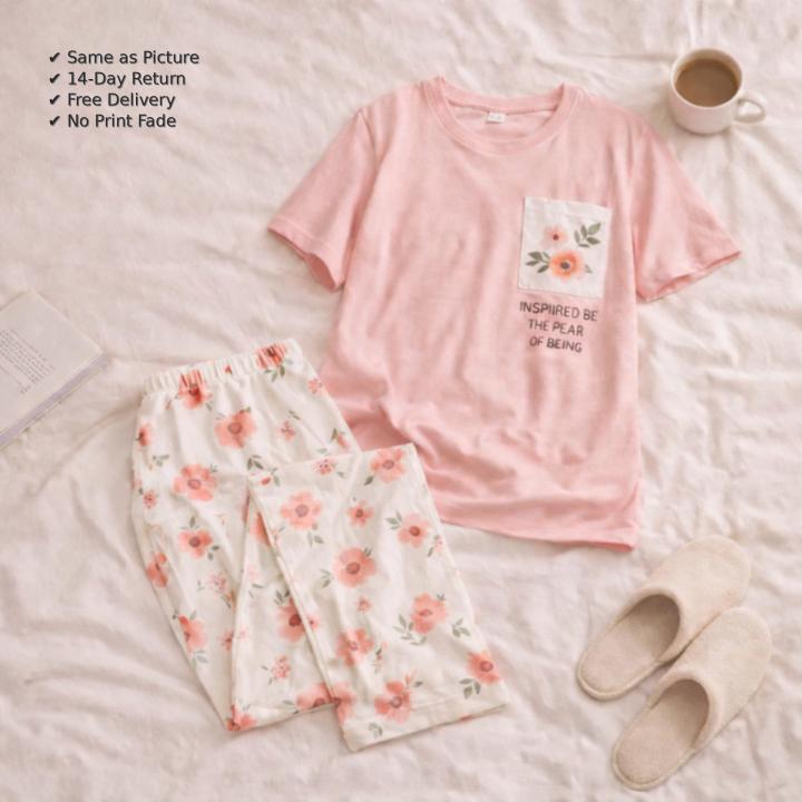 Premium%20Cotton%20Night%20Suit%20for%20Women%20&%20Girls%20%7C%20Soft%20Summer%20Sleepwear%20T-Shirt%20&%20Floral%20Pajama%20Set%20%7C%20Comfortable%20Loungewear%20&%20Night%20Dress%20for%20Ladies%20-%20Image%202