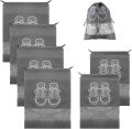 Shoe Bags for Travel,Shoe Bag Non-Woven Drawstring Travel Shoe Bag with Transparent Slot Portable Shoe Storage Bags Drawstring Shoe Bags for Daily and Travel Use(Grey). 