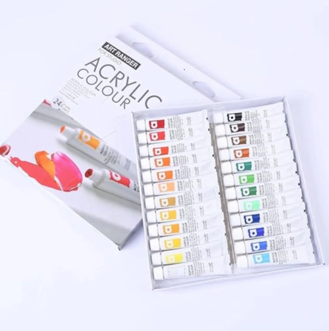 Acrylic Paint Set 24 Color 12ml Non Toxic Non Fadi... – Grandado - View #12