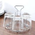 Decorative Stainless Steel Glass Holder for Kitchen Dining Table (6 Glass Stand). 