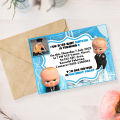 Customize Birthday Invitation Card Boss Baby Theme with Your Photo And Details (Pack Of 6). 