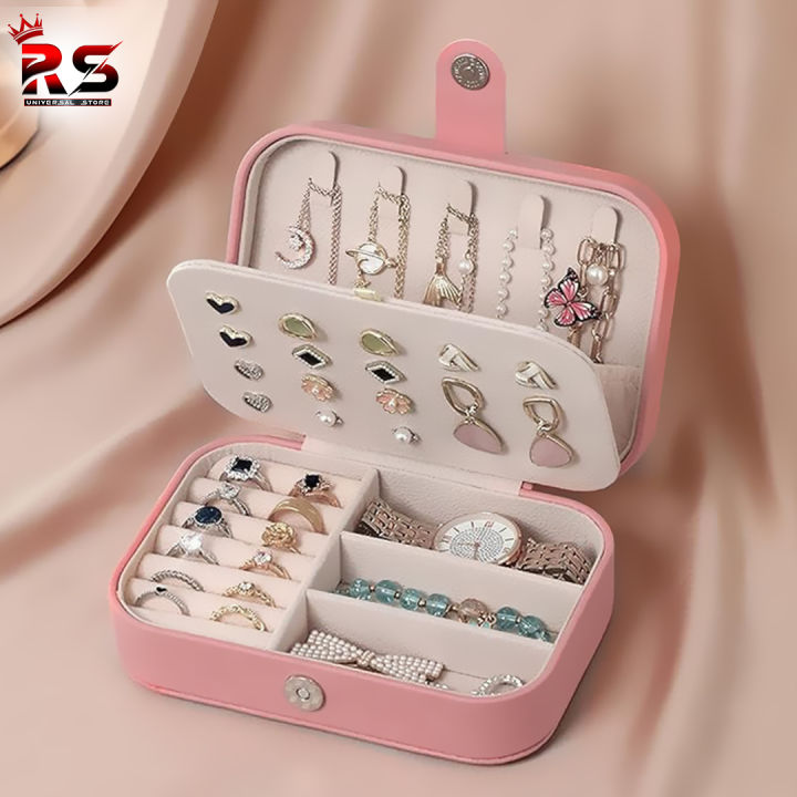 wolpin%20Jewellery%20Organiser%20PU%20Leather%20Magnetic%20Buckle%20Portable%20Storage%20Box%20Case%20with%20Dividers%20Container%20for%20Rings,%20Earrings,%20Necklace%20Home%20Organizer,%20Pink%20%7C%20Rs%20universal%20Store%20-%20Image%207