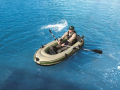 Bestway Hydro-Force Voyager 300 Inflatable River Boat w/Built-in Fishing Rod Holders, Tan. 