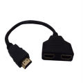 1080P HDMI Port Male to 2 Female 1 In 2 Out Splitter Cable Adapter Converter. 