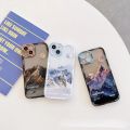 Aesthetic Snow Mountain Transparent Phone Case For iPhone 14 13 12 11 X XR XS 7 8 Pro Max Luxury Soft Silicone Shockproof Cover. 