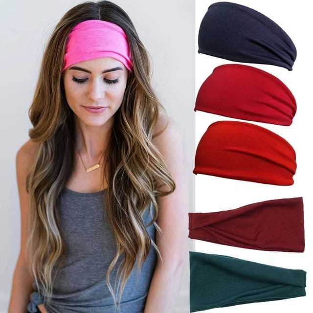 Pack of 1 Wide head band -Elastic cotton lacra head band for Unisex