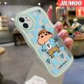 JIUMOO Casing For iPhone 6 6 Plus 6s 6s Plus Case Cool Crayon Shin-chan Pattern Wave Border Soft Shockproof Phone Cases Transparent TPU Silica Gel Camera lens Protective Cover. 