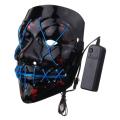 LED Light up Flash EL Wire DJ Party Raver Scary Mask Halloween Costume Cosplay Blue. 