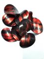 Black Red Flat Curved Antique Large Chips Marble Beads. Pack of 40gms Beads, For DIY Jewelry Making, Jewelry, And Dress Accessories.. 