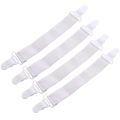 4pcs Elastic Gripper Holder Suspender Bed Sheet Fasteners Bed Sheet Grippers Double Head Clips Home Fixing Slip-Resistant Belt. 