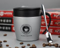 Coffee Travel Cup / Mug With Lid Spoon (Stainless Steel) BORREY Coffee Mugs Creative  Coffee Mug Warmer With Handle Metal Tea Cup 300-ml. 