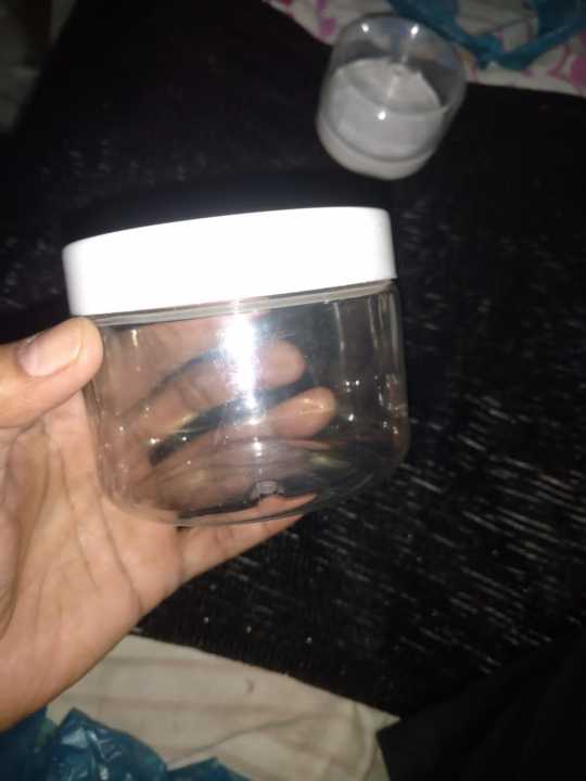 Pack of 5pcs Empty 300ml Crystal Clear cosmetic jar with White Lid ...