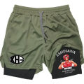 Compression Shorts Anime Hajime no Ippo 2 in 1 Performance Gym Shorts Pockets Quick Dry Running Workout Summer Sportwear. 