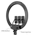 MJ18 45CM RGB LED Soft Ring Light with 3 Phone Holders and Remote Control with Different Color Modes and Brightness Level for Phone Camera, Selfie Live Stream, Video Shooting and Makeup (Without Stand). 