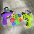 EVA Foam Toy Gun & Flying Disc Combo – Manual Shooter + Boomerang Frisbee, Max 6M Range – Birthday Gift for Boys/Girls. 