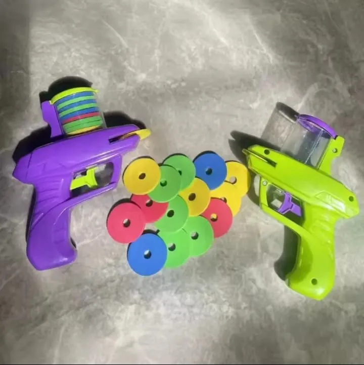 EVA Foam Blaster Gun with 15 Bullets + Flying Disc – Manual Shooter & Boomerang Frisbee, Max 6M Range – Best Gift for Boys & Girls