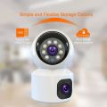 PTZ WiFi 12MP 4K Dual Lens Three screens Camera Outdoor Protection Motion Detection Outdoor IP CCTV Survalance Cameras 6K 12MP WiFi Security Camera Three Screen 360° View IP Camera Auto Tracking CCTV Security Protection Home CCTV Mini Street Cam. 