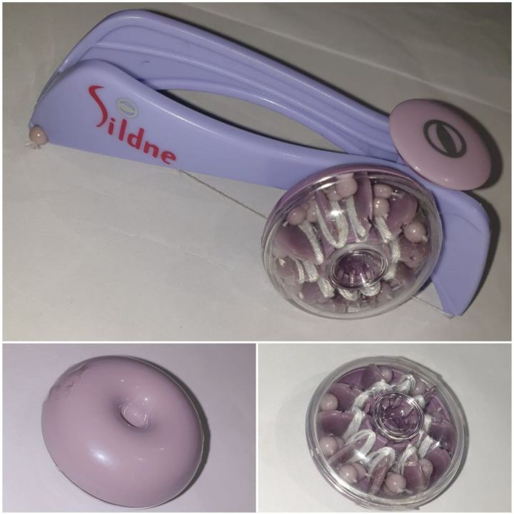 Slique hair threading machine & body hair threading  Painless hair Removal Tool Threading Machine for face, Eyebrows Face & Body Hair Threading & Removal System with 5 pre-cut extra strength threads. ha