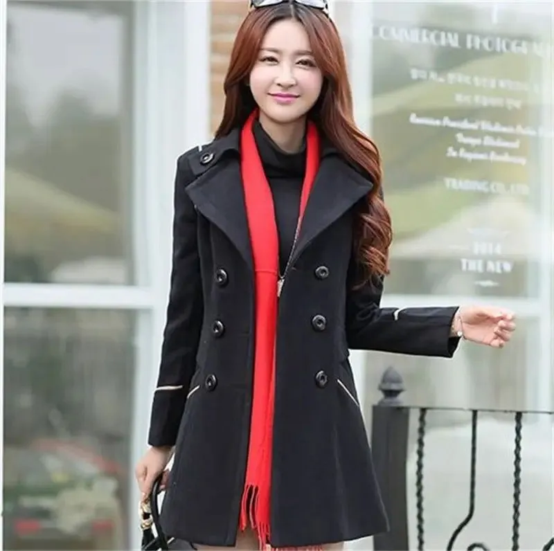 Classic Winter Long Coat For Women Double Breasted Warm Trench Coat With Belt And Pockets Daraz.pk