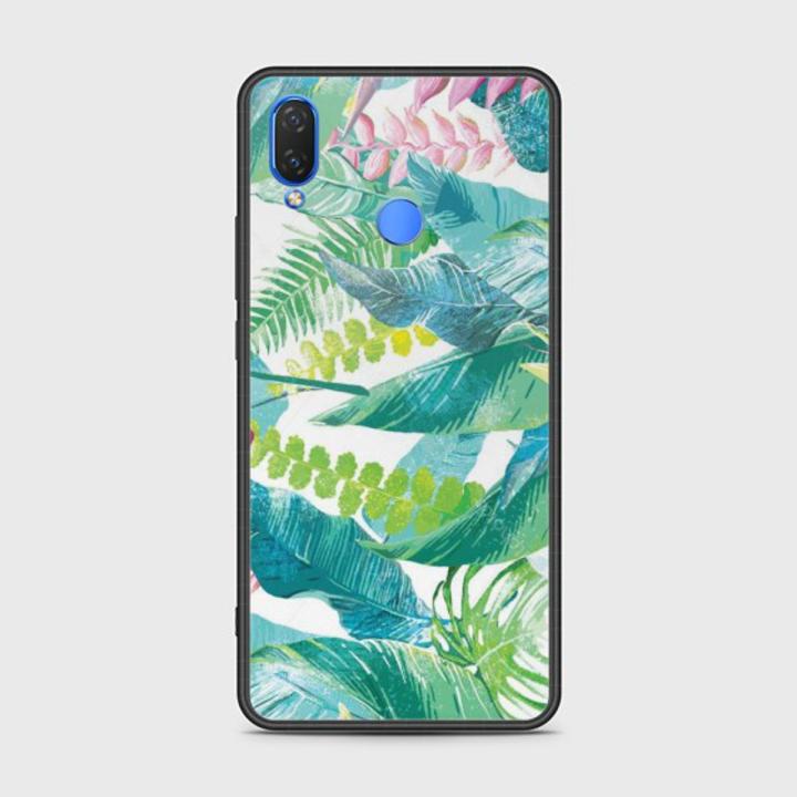 Huawei Nova 3 Cover - SkinLee HQ Infinity Glass Case (Soft) - Retro Palm Leaves - SKINLEE-640-1-840-201