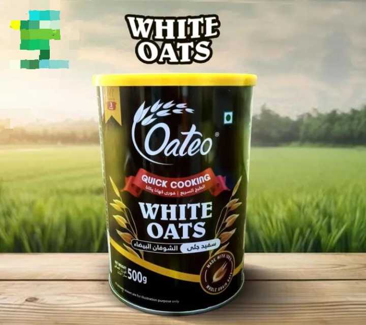 Oats | Oateo quick cooking  white oats  | 500g tin | In best and original quality | Imported