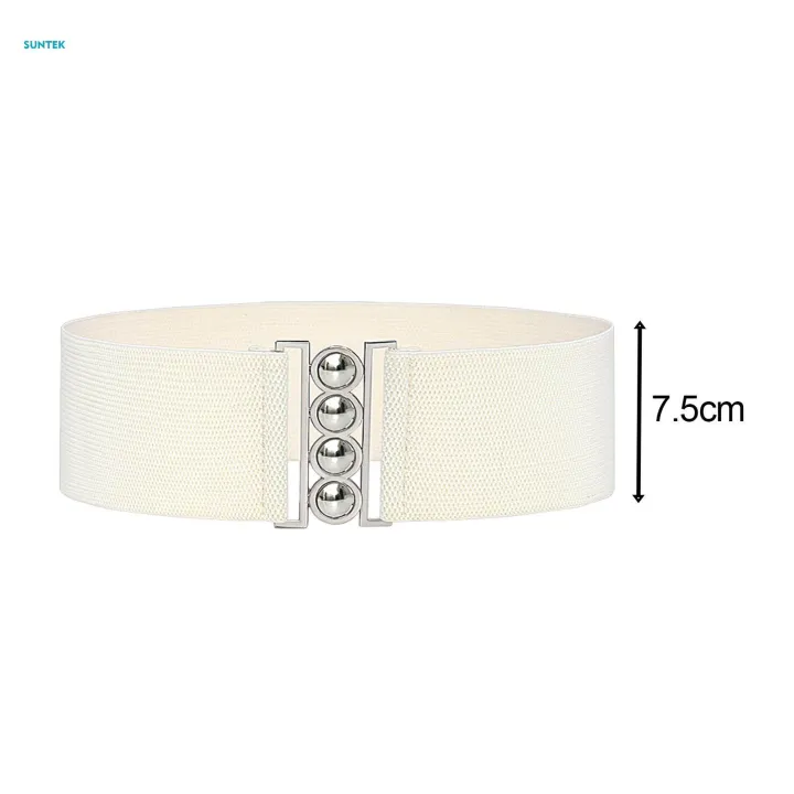 Wide%20Elastic%20Belt%20Elegant%20Dress%20Belt%20for%20Women%20Ladies%20Dress%20Accessories%20White%20-%20Image%203