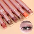 2 In 1 Double Color Gradient Velvet Eye Shadow Stick / Glitter Lazy Face Eye Makeup Pigments / Waterproof Long Lasting Bicolor Shimmer Metallic Eyeshadow / Eye Makeup Cosmetic. 