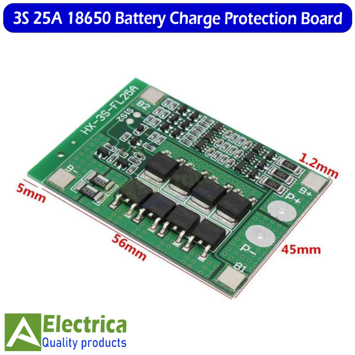 3S 11.1V 25A 18650 Li-ion Lithium Battery BMS Protection βoard With Balance Function 3s 25a bms by Electrica