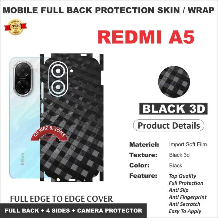 Redmi%20A5%20FULL%20BACK%20360%20premium%20Protection%20Skin%20Wrap%20/%20Protection%20Sticker%20With%204%20sides%20and%20camera%20Protection%20full%20cover%20Premium%20Quality%20-%20Image%202