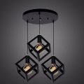 3 in 1 Base Square Cube Hanging Lamp, Ceiling Lamp, Pendant Lamp, For Home, Office, TV Lounge, Bed Room, Led Light, Led Bulb, Filament Bulb. 