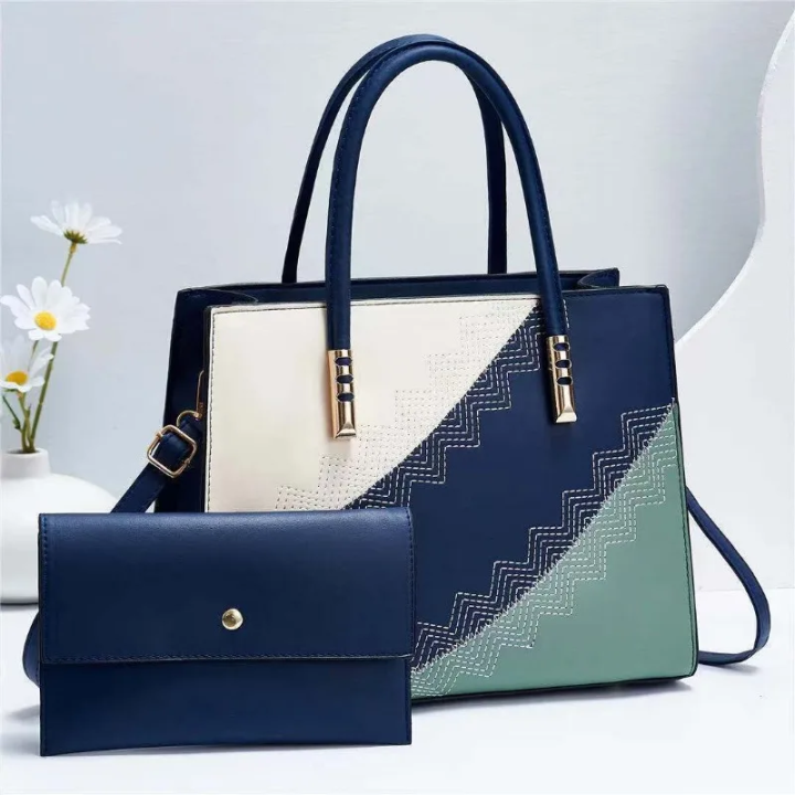 2024%20New%20Fashion%20Spliced%20Women's%20Handbag%20European%20and%20American%202%20Piece%20Set%20Shoulder%20Crossbody%20Bag%20Women's%20Casual%20Tote%20Bag%20-%20Image%203