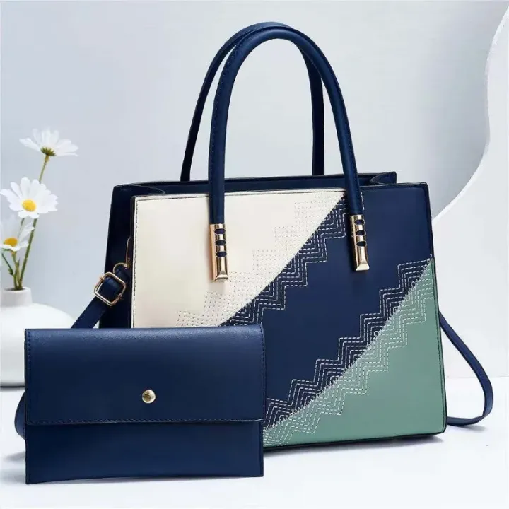 2024%20New%20Fashion%20Spliced%20Women's%20Handbag%20European%20and%20American%202%20Piece%20Set%20Shoulder%20Crossbody%20Bag%20Women's%20Casual%20Tote%20Bag%20-%20Image%203