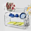 3 layer Stainless Steel G shape Dish Rack Plate Stand Kitchen Rack Stand Cutlery holder Organizer Kitchen Accessories Best Quality. 