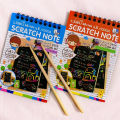 Pack of 2 Rainbow magic scratch note book Magic note book Magic Book Colourful note book with wooden Stick size 10 cm x 14 cm 10 Sheets for girls and boys. 