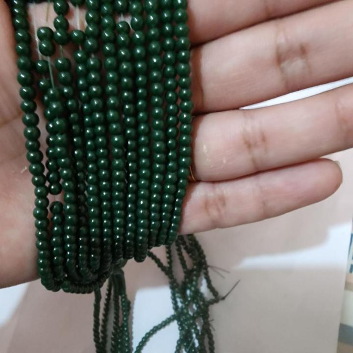 2mm Dark Green Beads 100pcs