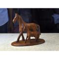 Wooden Horse Sculpture, Two Horse Animal Sculpture, Gorgeous Wooden Statue Home Decor.. 