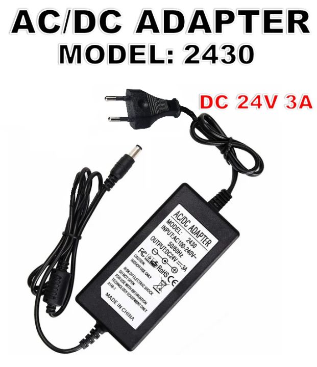 AC/DC Adapter 24V DC 3A Power Supply Model 2430 Universal Power Adapter ...