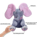 Hide and Seek Elephant Baby Animal Plush Toy Ears Move Electric Music Toy Play Games Talking Singing Dolls for Toddlers Gift. 
