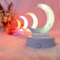 Creative Romantic Crescent Moon Night Light LED Bedside Decorative Table Lamp Living Room Luminous Toy Decorations Birthday Gift. 