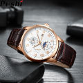 POSHI Fashion Quartz Business Simple Leather Casual Waterproof Watches for Men luxury New brand Wrist watch. 