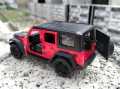 1:36 Wrangler Jeep Rubicon Diecast Model light and sound (openable Doors+Truck+Hood). 