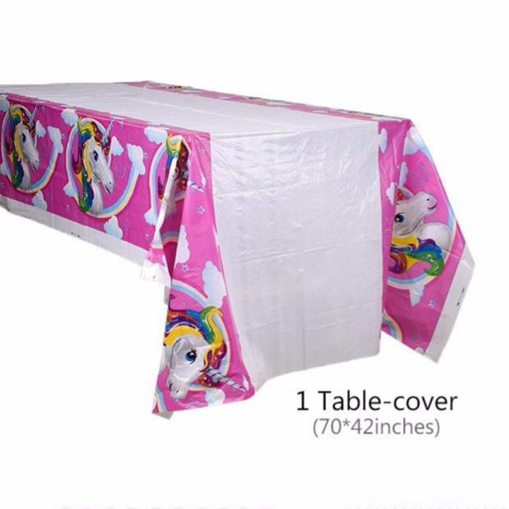 Unicorn Theme Table Cover - 108 cm by 180 cm - Table Cover - Pink Color - Girls Theme